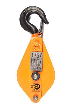 Блок монтажный однорольный с  крюком TOR HQG(L) K1-3,2 т с откидной щекой (K)