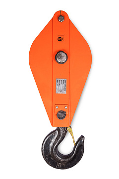 Блок монтажный однорольный с крюком TOR 10 т с откидной щекой Блок монтажный однорольный с крюком TOR 10 т с откидной щекой