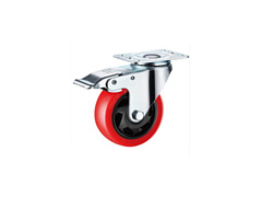 Колесо поворотное усиленное полиуретан SCBM 42 100 мм с тормозом Колесо поворотное усиленное полиуретан SCBM 42 100 мм с тормозом